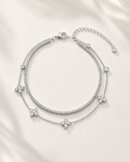 Gold Clover Riviera Anklet Set