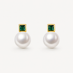 Azure Pearl Stud Earrings