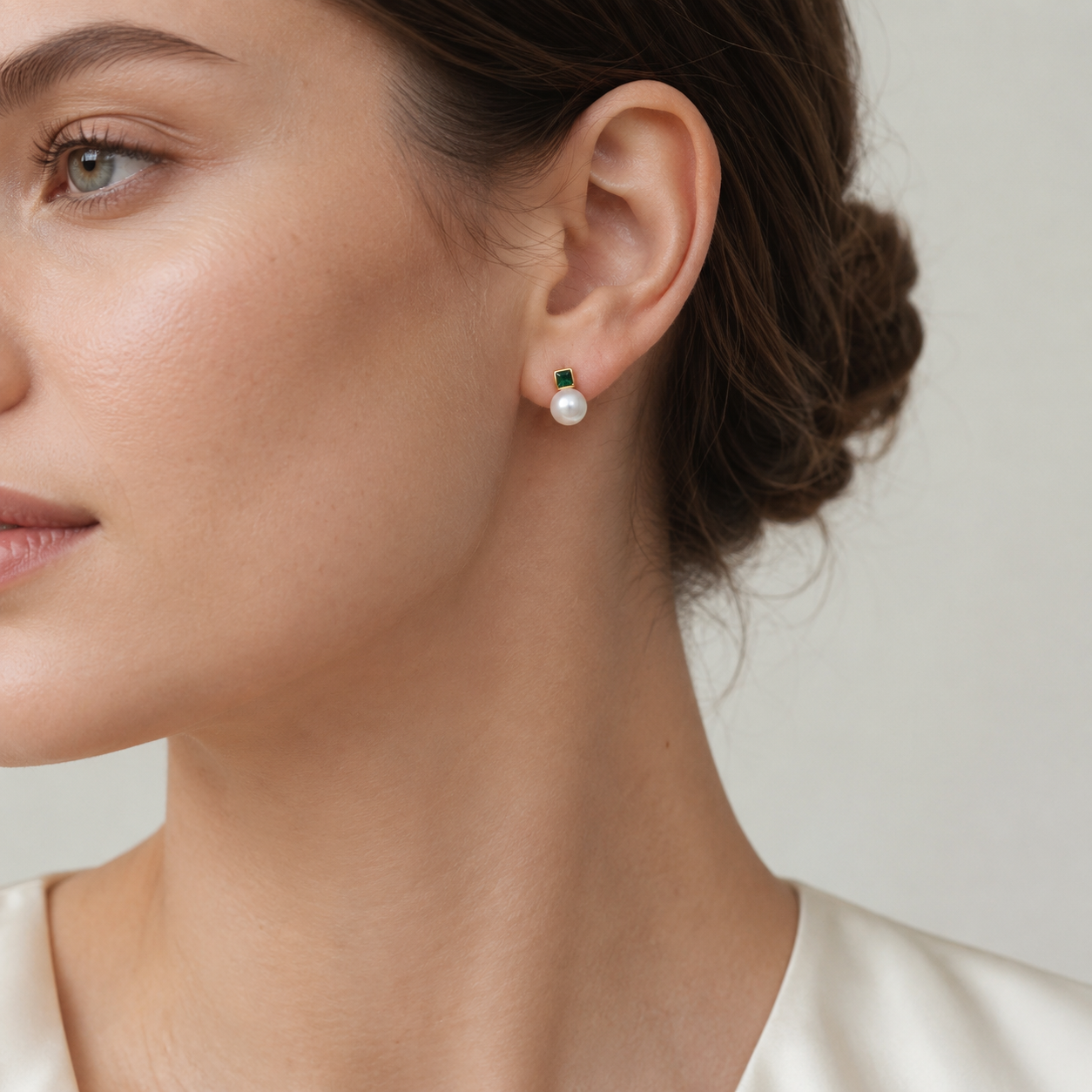 Azure Pearl Stud Earrings