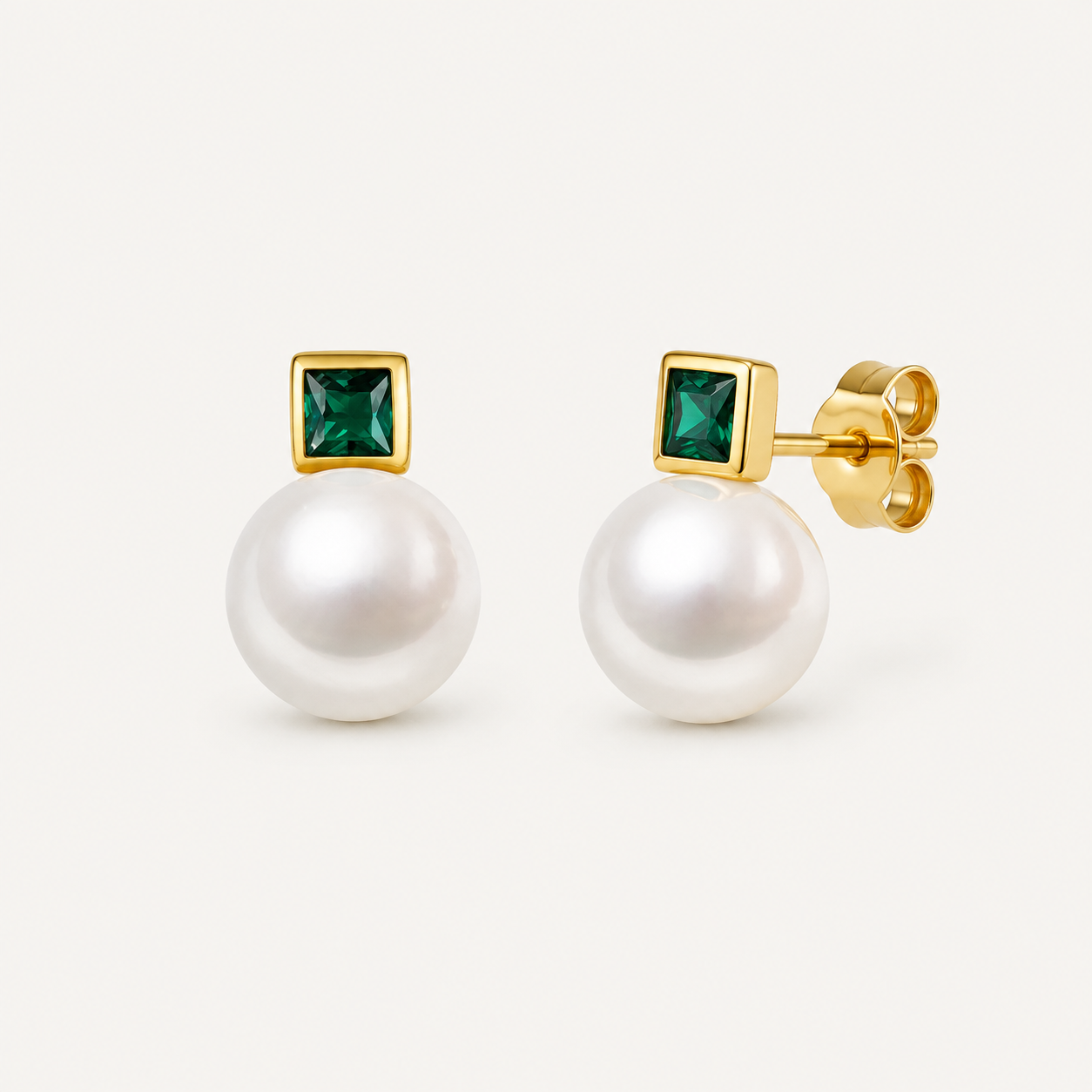Azure Pearl Stud Earrings