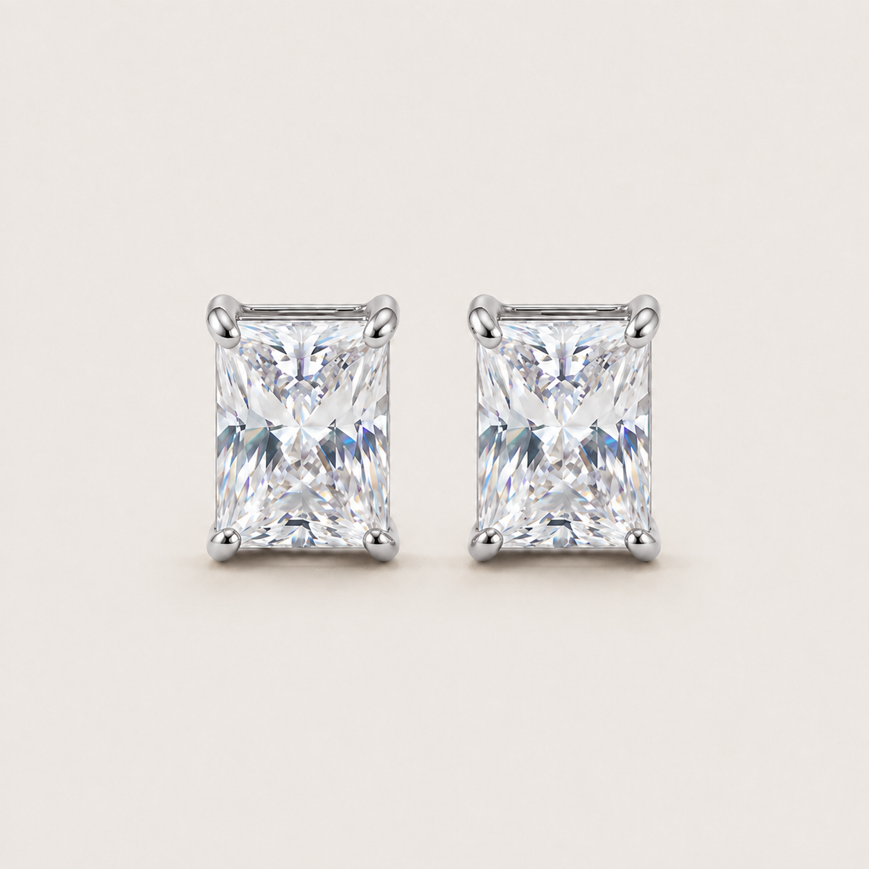 Clara Emerald-Cut Stud Earrings