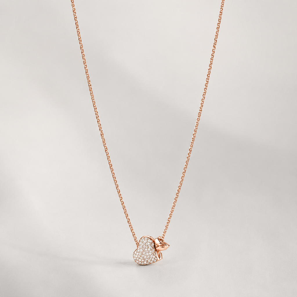 Halskette mit Pavé-Herz aus 925er Sterlingsilber