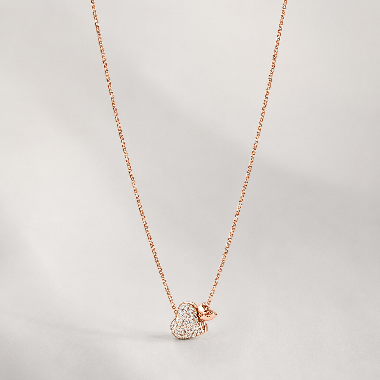 Halskette mit Pavé-Herz aus 925er Sterlingsilber