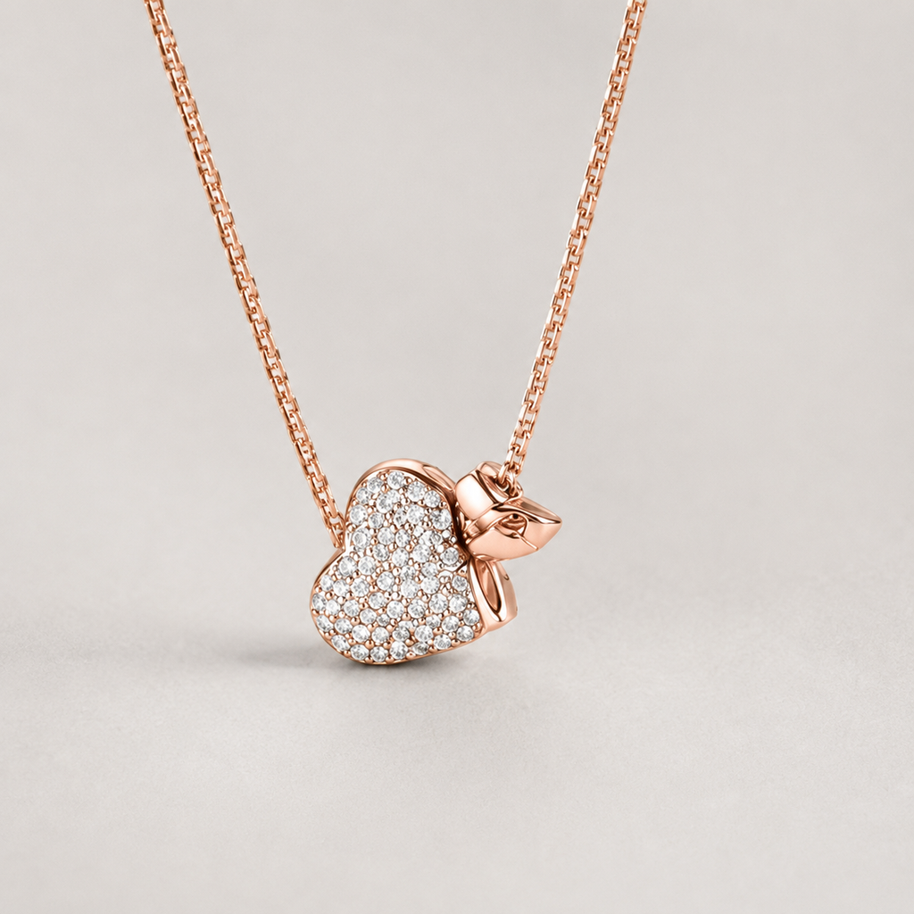 Halskette mit Pavé-Herz aus 925er Sterlingsilber