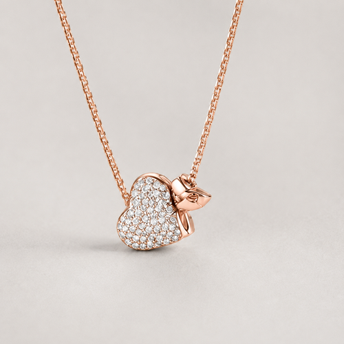 Halskette mit Pavé-Herz aus 925er Sterlingsilber