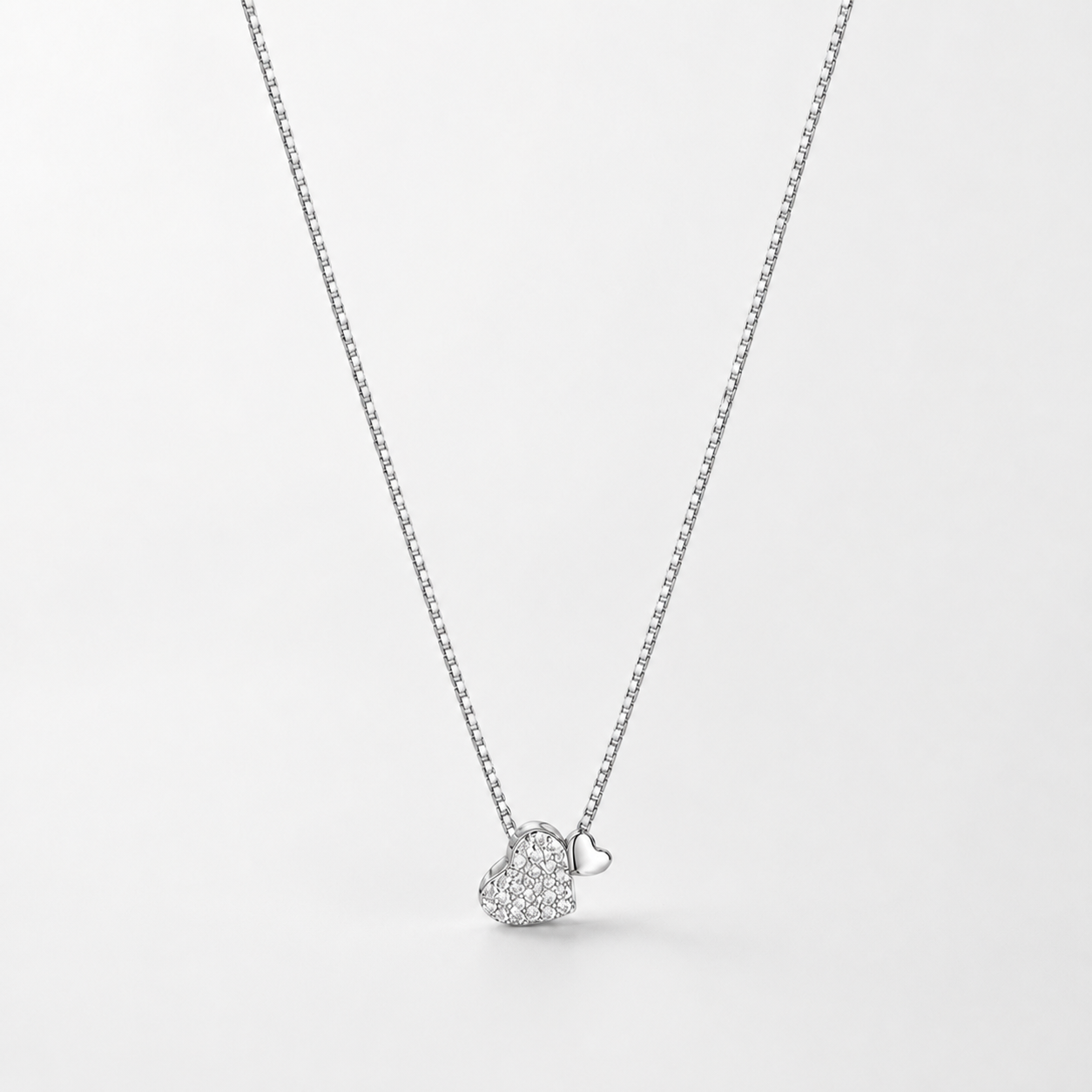 Halskette mit Pavé-Herz aus 925er Sterlingsilber