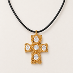 Elegant Zircon Cross Pendant Necklace