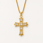 Elegant Zircon Cross Pendant Necklace