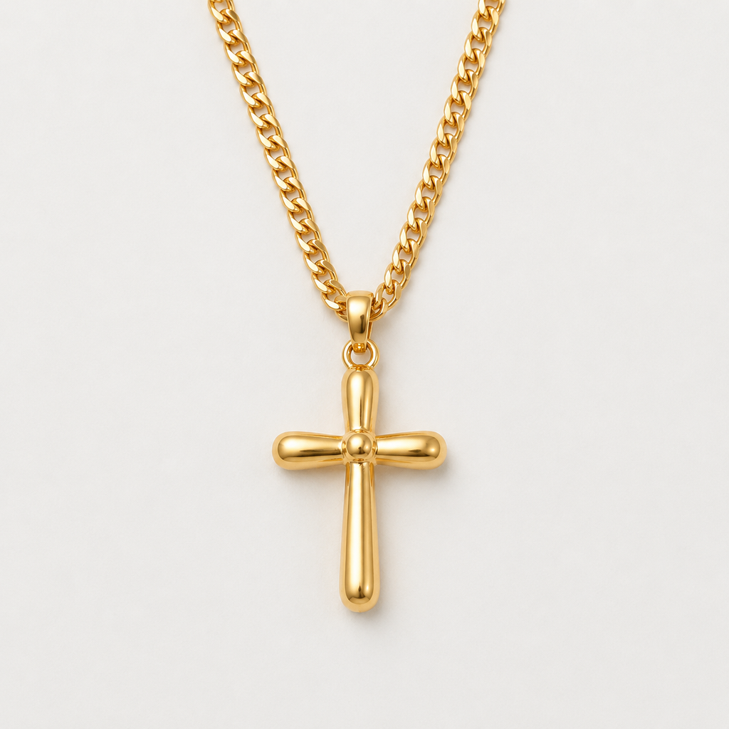 Elegant Zircon Cross Pendant Necklace
