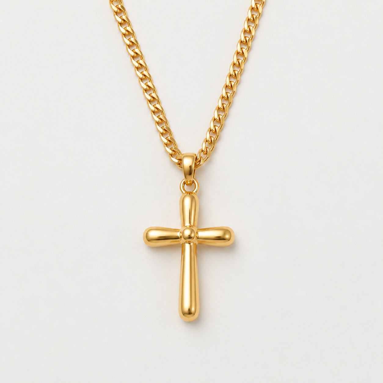 Elegant Zircon Cross Pendant Necklace