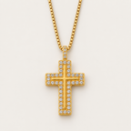 Elegant Zircon Cross Pendant Necklace