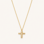 Elegant Zircon Cross Pendant Necklace