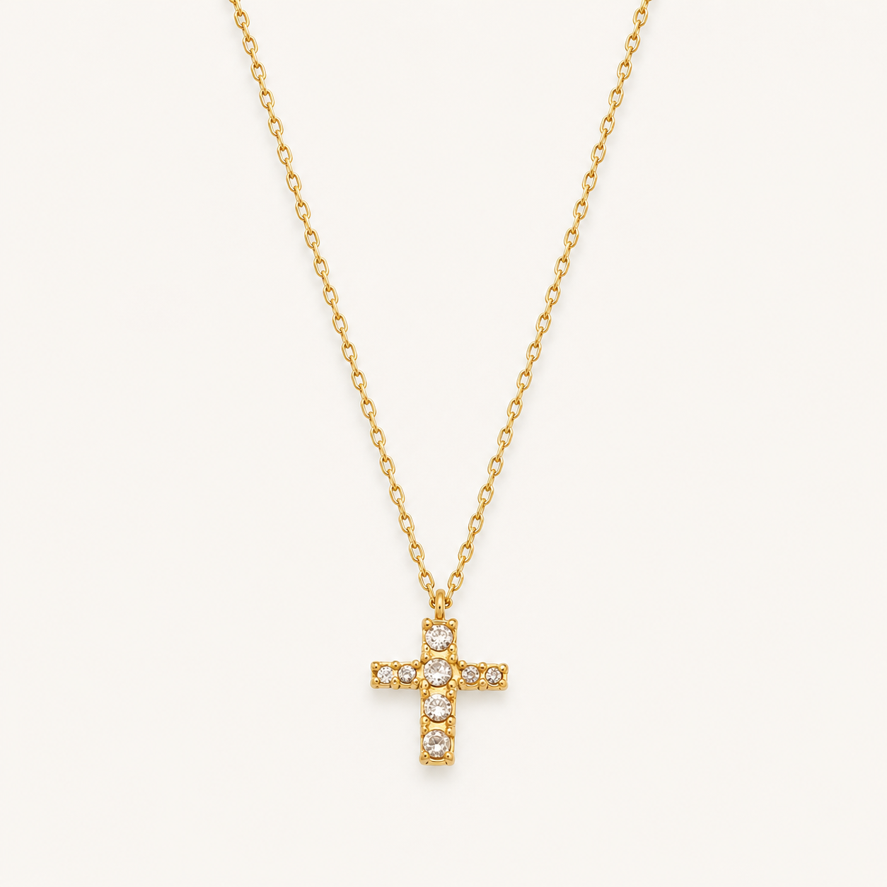 Elegant Zircon Cross Pendant Necklace