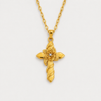 Elegant Zircon Cross Pendant Necklace