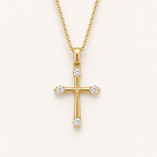Elegant Zircon Cross Pendant Necklace