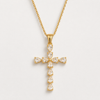 Elegant Zircon Cross Pendant Necklace