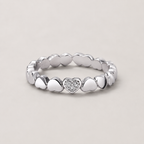 Sterling Silver 925 Heart Ring with Zirconia