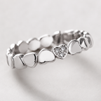 Sterling Silver 925 Heart Ring with Zirconia