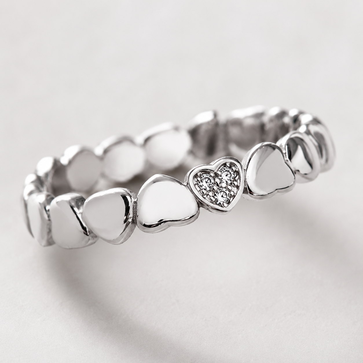 Herzring aus Sterlingsilber 925 mit Zirkonia