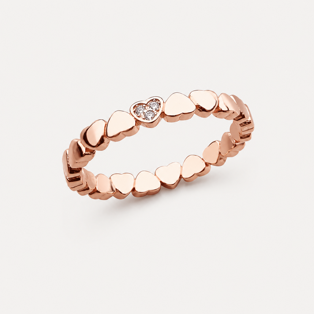 Sterling Silver 925 Heart Ring with Zirconia