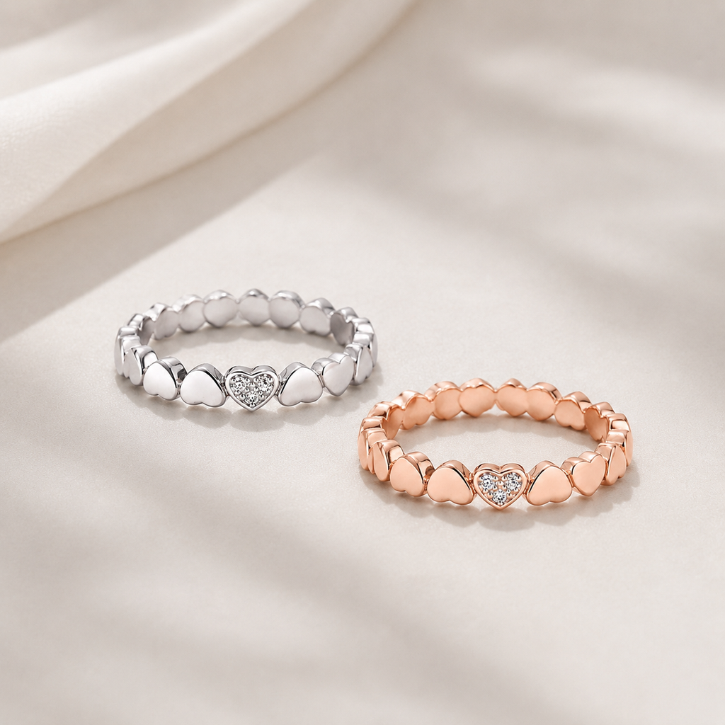Sterling Silver 925 Heart Ring with Zirconia