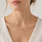 Modern Sliding Zirconia Bar Necklace
