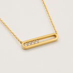 Modern Sliding Zirconia Bar Necklace