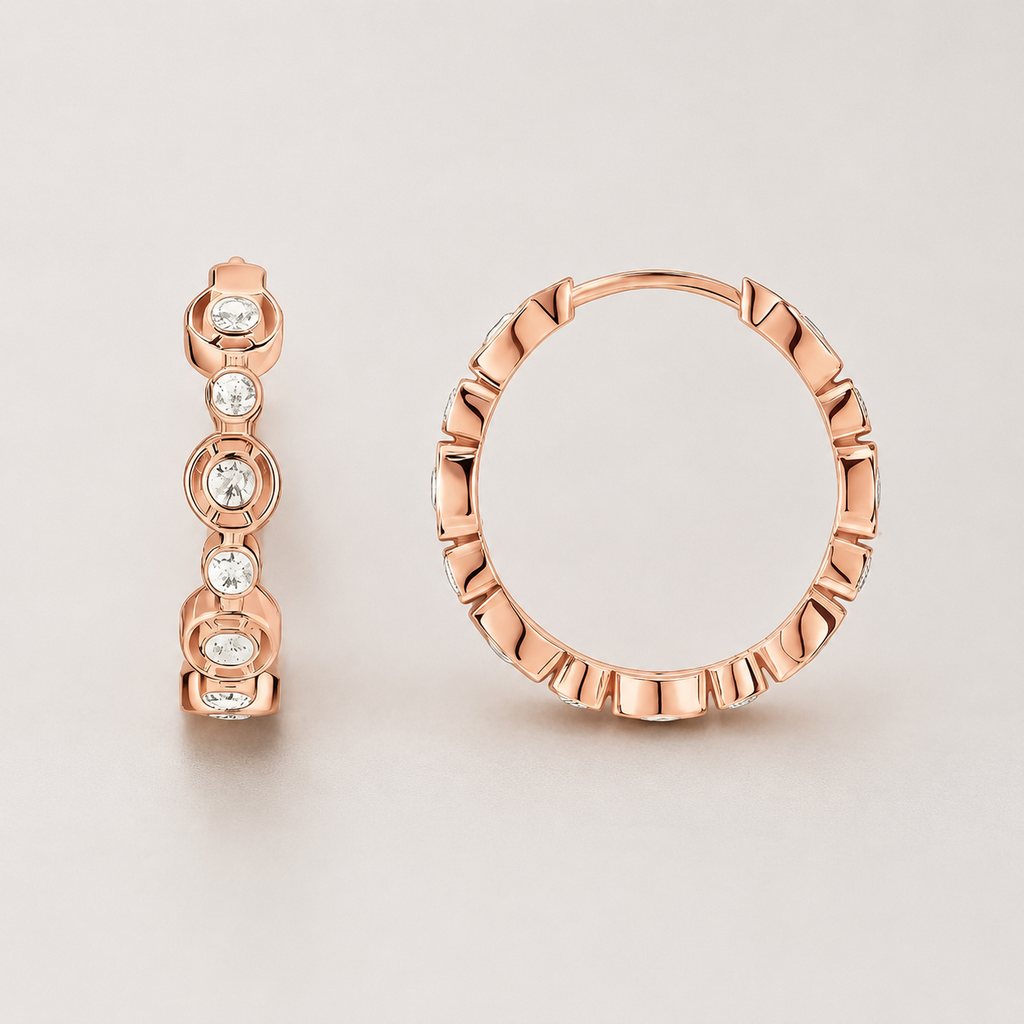 Éclat Rosé Hoop Earrings in 925 Sterling Silver