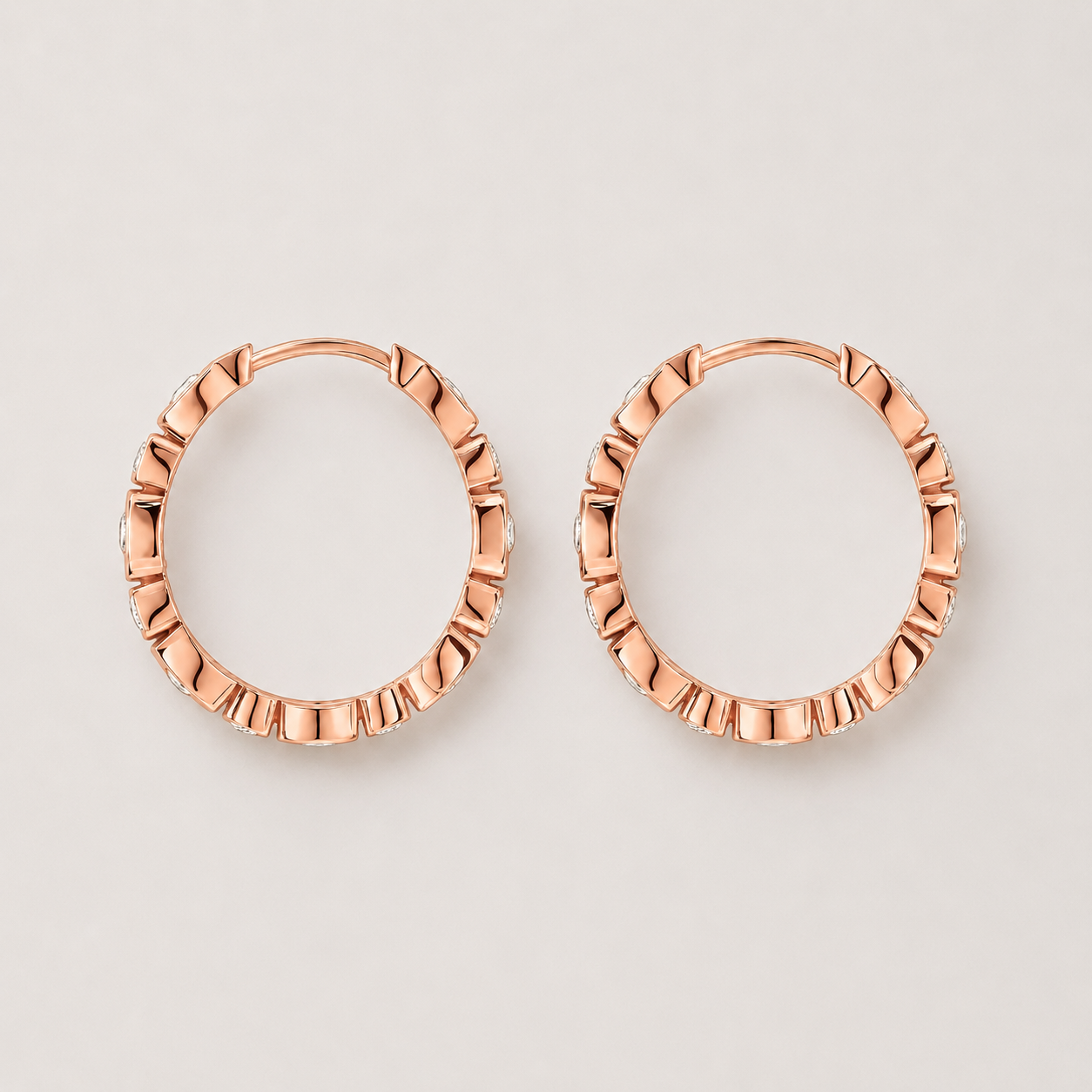 Éclat Rosé Hoop Earrings in 925 Sterling Silver