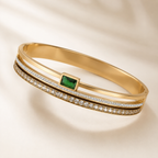 Gold Stainless Steel Zirconia Bracelet