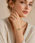 Gold Stainless Steel Zirconia Bracelet