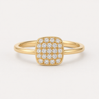 925 Sterling Silver Starry Square Zircon Ring