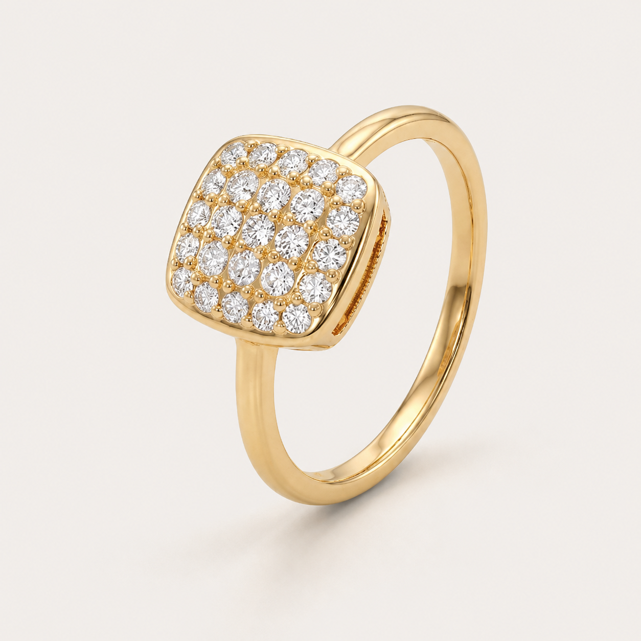 925 Sterling Silver Starry Square Zircon Ring