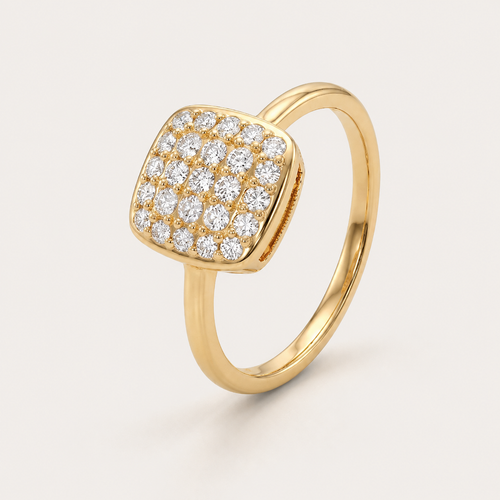 Anello quadrato stellato con zircone in argento sterling 925