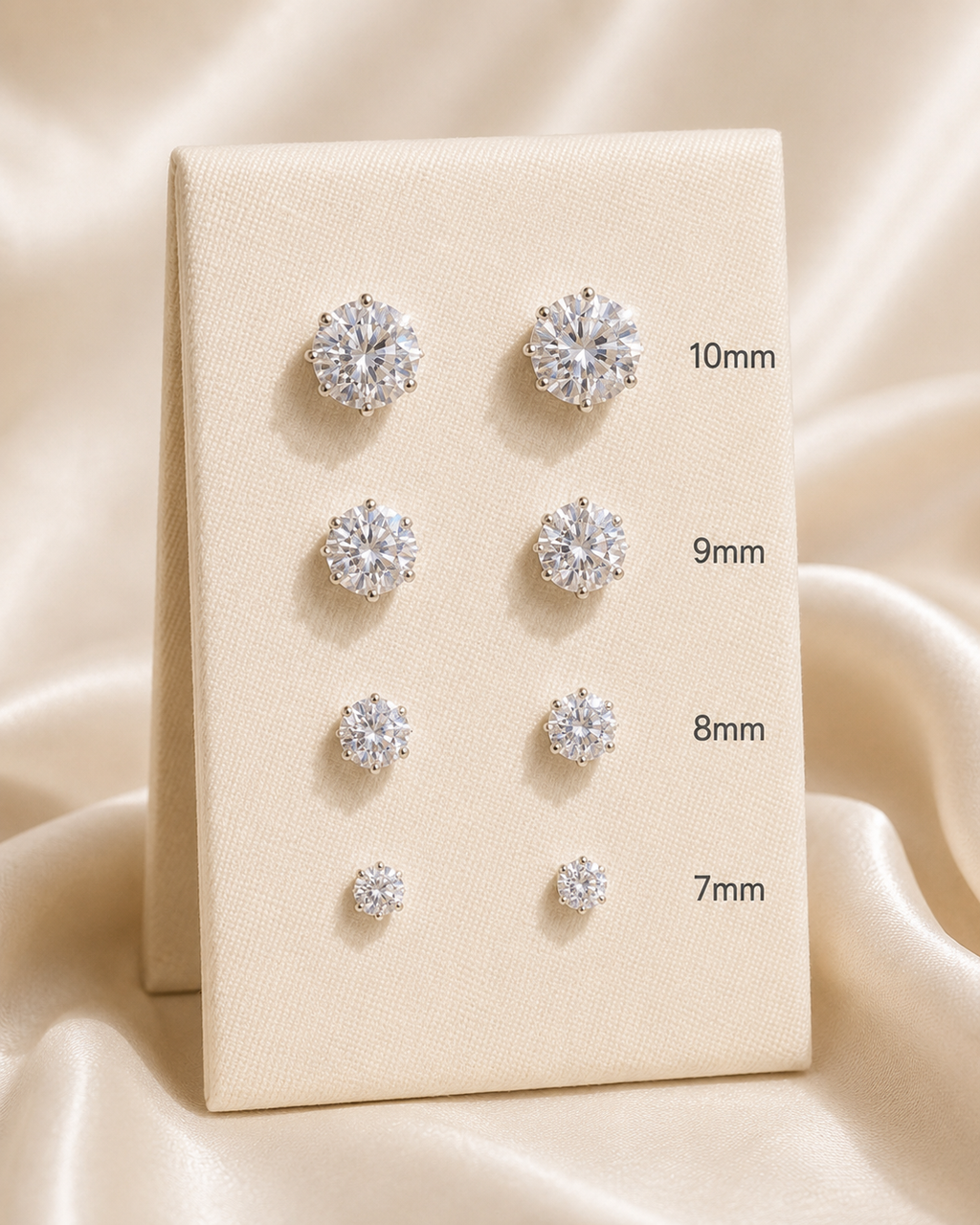 925 Sterling Silver CZ Crystal Stud Earrings