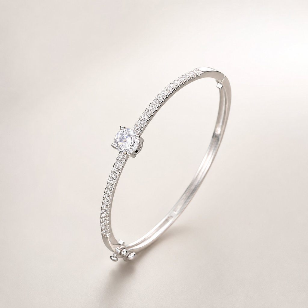 Lumière Cubic Zirconia Copper Alloy Bangle
