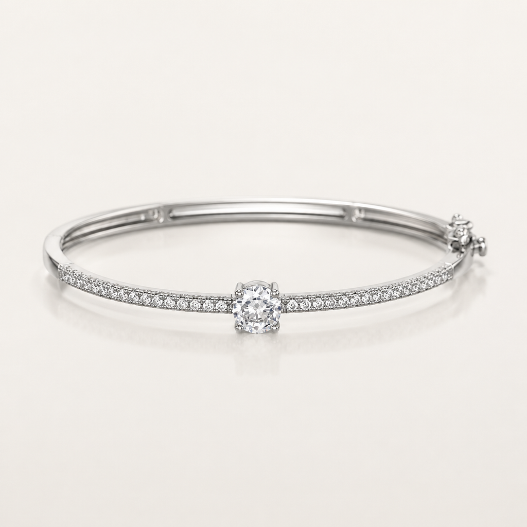 Lumière Cubic Zirconia Copper Alloy Bangle