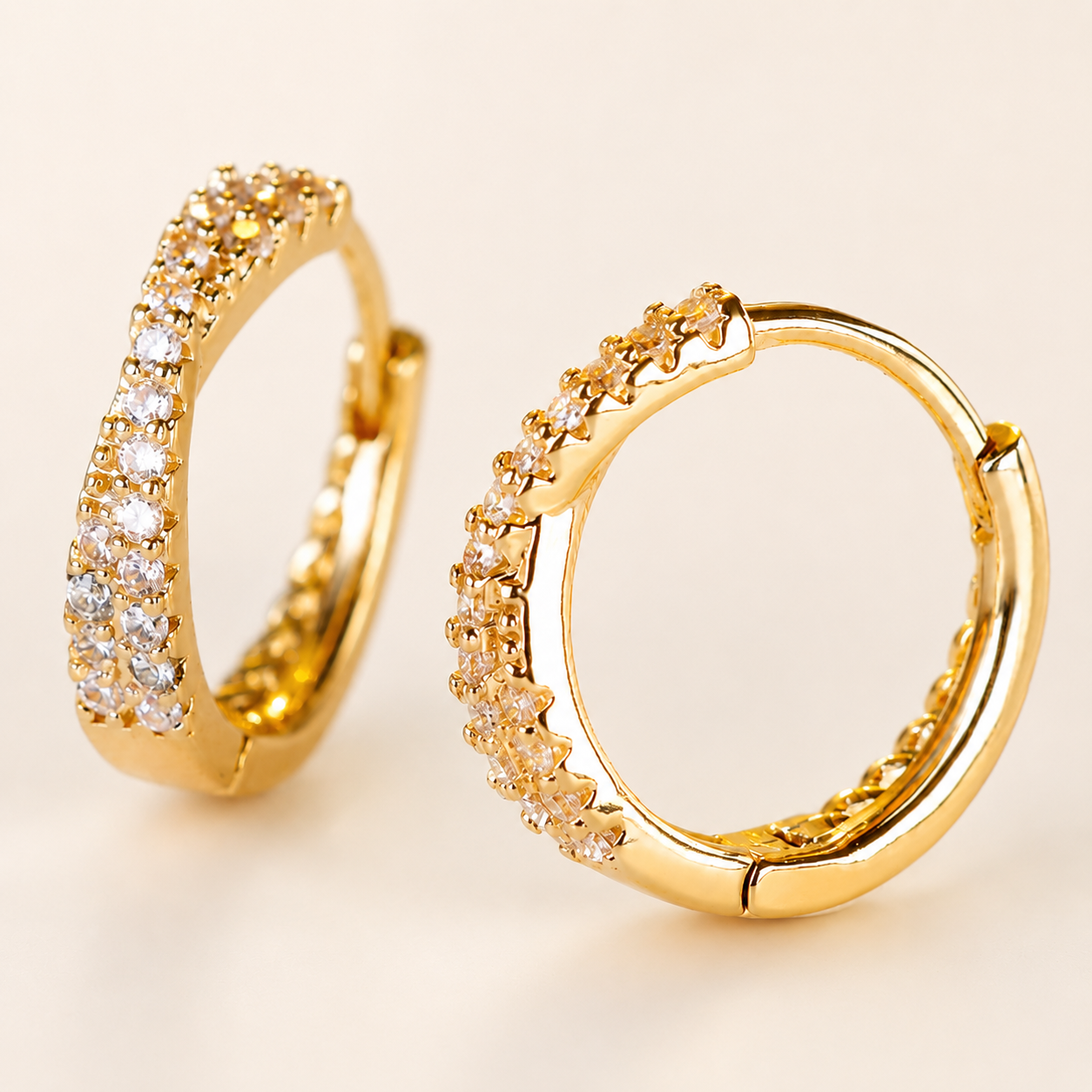 Croisé Zirconia Hoop Earrings