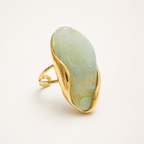 18k Gold Plated Stainless Steel Ring with Resin Detail