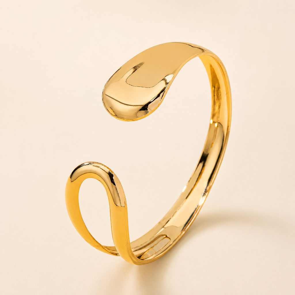 Gold Geometric Alloy Cuff Bracelet