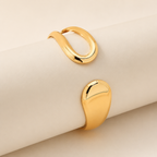 Gold Geometric Alloy Cuff Bracelet