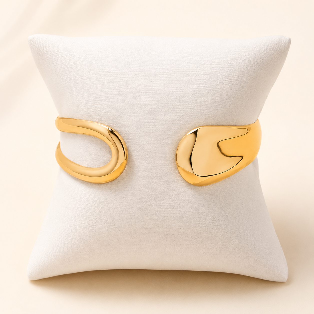 Gold Geometric Alloy Cuff Bracelet