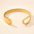 Gold Geometric Alloy Cuff Bracelet