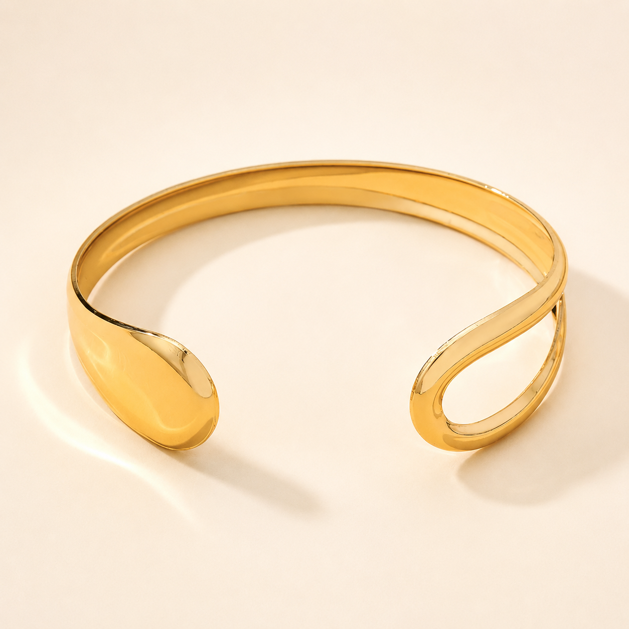 Gold Geometric Alloy Cuff Bracelet