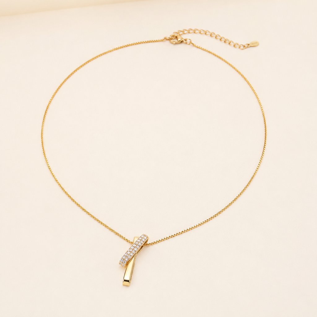 Gold Interlocking Geometric Necklace
