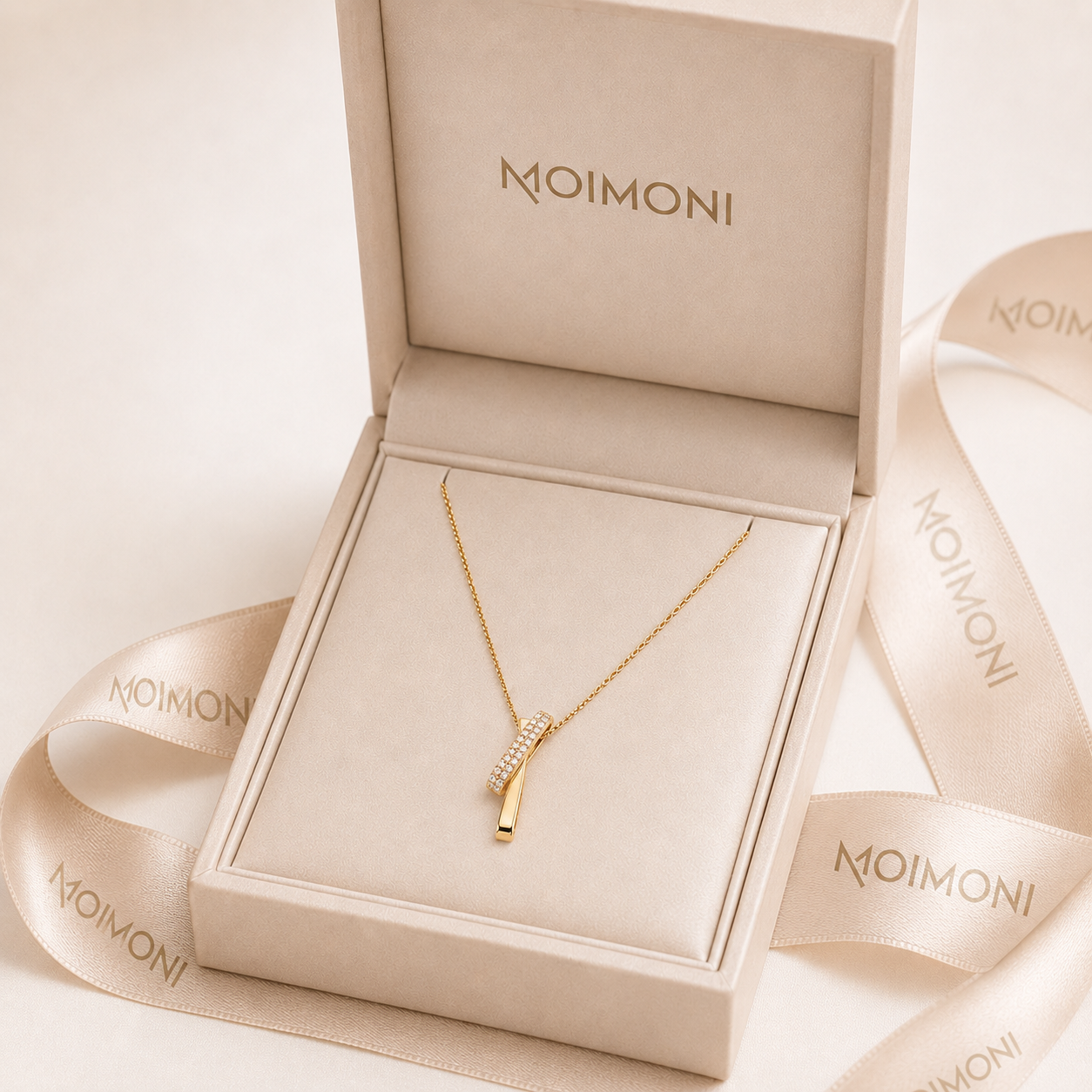 Gold Interlocking Geometric Necklace