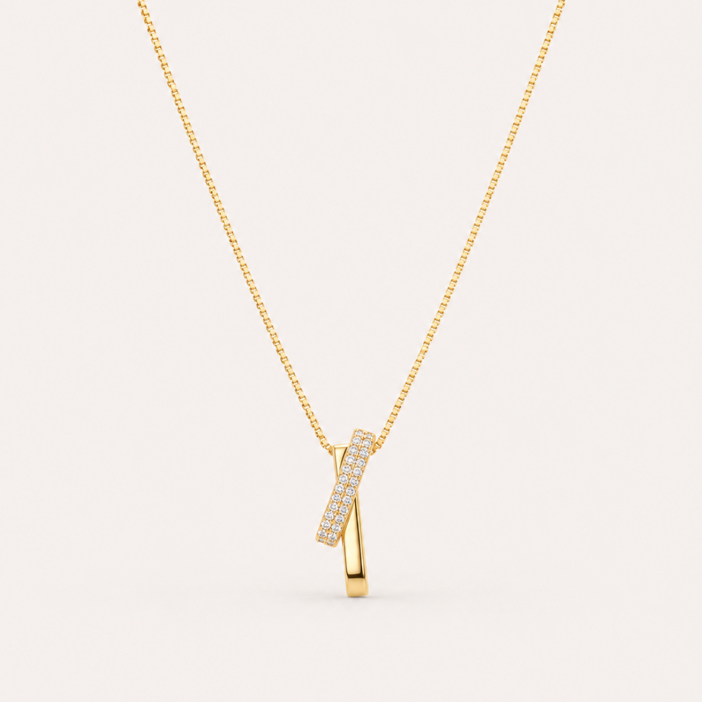 Gold Interlocking Geometric Necklace