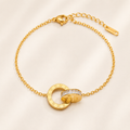 Gold Stainless Steel Interlocking Bracelet
