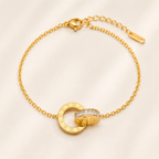 Gold Stainless Steel Interlocking Bracelet