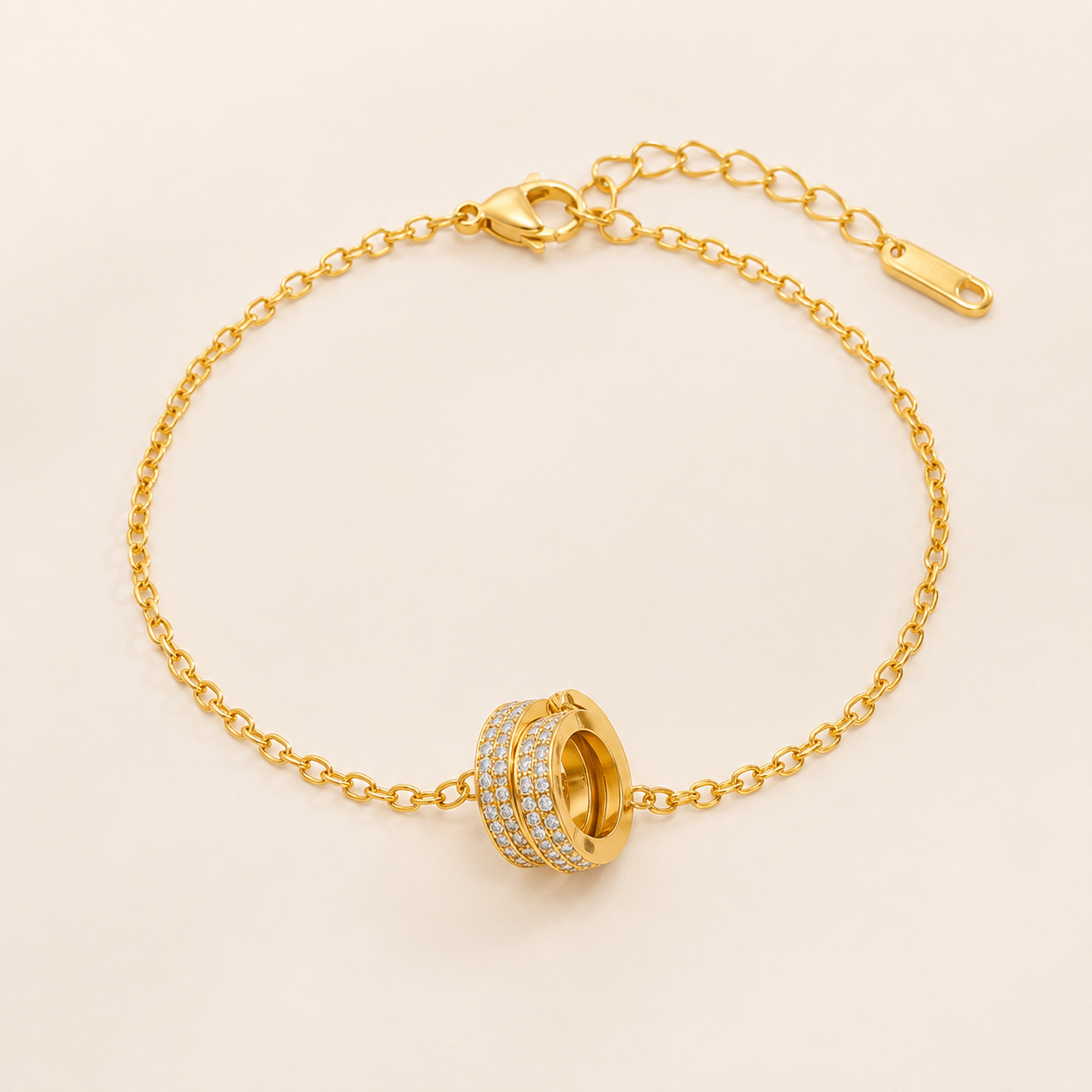 Gold Stainless Steel Interlocking Bracelet